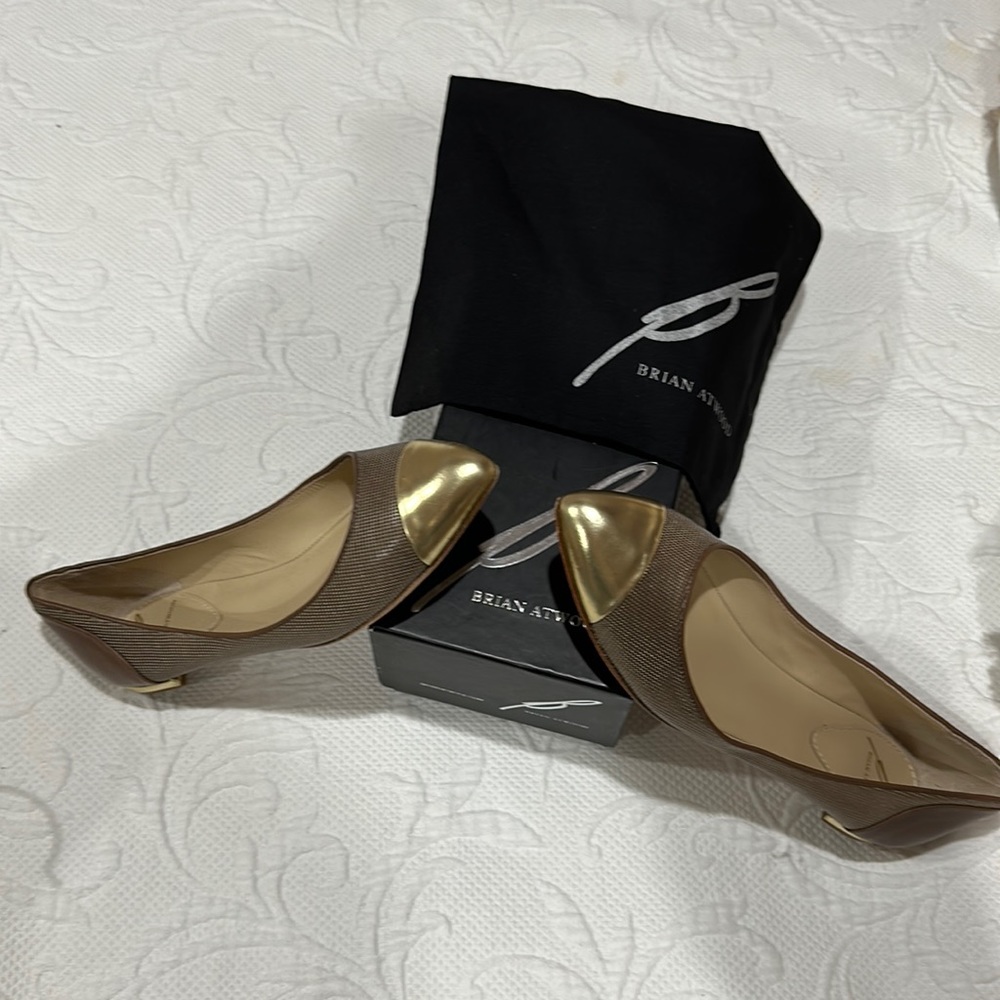 Brian Atwood Bronze Ballet Flat Size 7